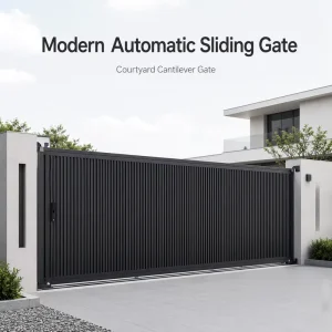 Modern Aluminum Cantilever Sliding Security Gate for Villa Driveway