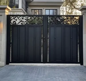 Modern Aluminum Double Swing Gate with Finished Surface Thermal Insulation for Villa Main Entrance & Warehouse Outdoor Courtyard