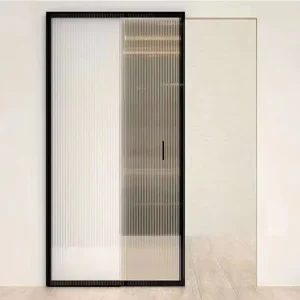 Modern Aluminum Glass Sliding Door Trackless Interior Partition Door For Bedroom Bathroom Living Room Hotel And Villa