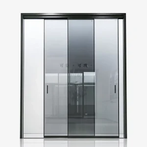 Modern Aluminum Glass Sliding Door with Double Glazing Tempered Glass Waterproof Gray