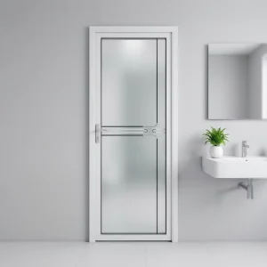Modern Aluminum Indoor Bathroom Door with Moisture-Resistant Privacy Glass