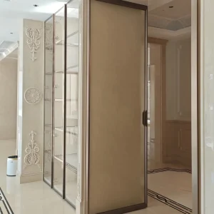 Modern Aluminum Sliding Door for Kitchen Balcony Partition with Tempered Frosted Glass Panels