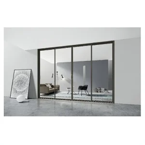 Modern Aluminum Sliding Door with Top Handle, Double Glazing Tempered Glass, Thermal Insulation for Exterior