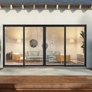 Modern Aluminum Sliding Glass Door with Double Glazing Tempered Glass for Exterior Office and Balcony Use