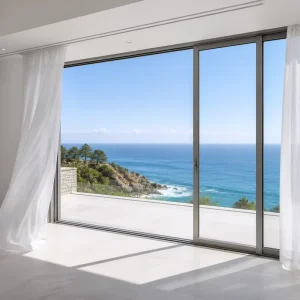 Modern Aluminum Sliding Windows with Double Glass, Screen, Custom Size for Villa Apartment Balcony