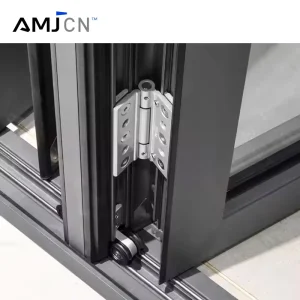 Modern Aluminum Solid Wood Tempered Glass Entry and Folding Doors with Hardware and Accessories