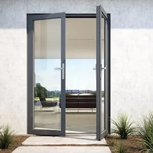 Modern Aluminum Swing Doors House Interior Glass Door Thermal Insulated Front Double Casement Doors for Villas