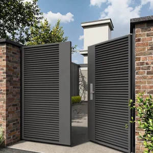 Modern American-Style Aluminum and Heat-Treated Wood Waterproof Sliding and Swing Garden Gate