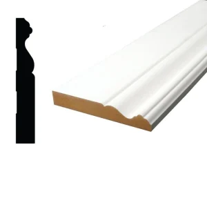 Modern American White Primed Solid Pine Door Casing and MDF Baseboard Moulding