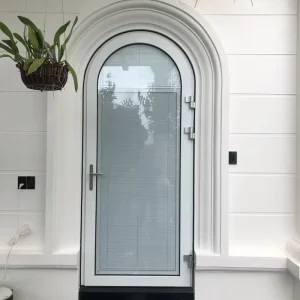 Modern Arch Design Thermal-Broken Aluminum Alloy Double Tempered Glass Door with Germany Hardware for Villa House Entry