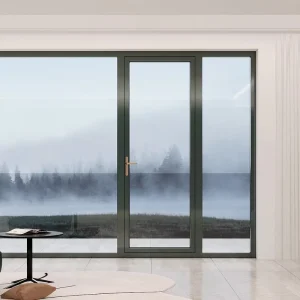 Modern Architectural Style Manual Wooden Aluminum Double-Glaze Exterior Glass Doors Waterproof Finished for Bedroom Patio Garden