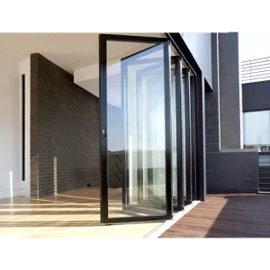 Modern Bi-fold Sliding Aluminium Folding Door Double Tempered Glass for Interior & Exterior Use for Villas Hotels Shopfront