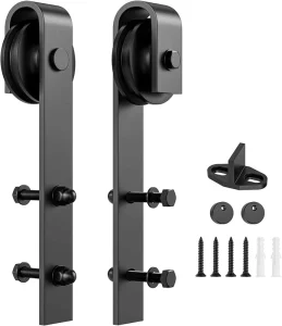 Modern Black Sliding Barn Door Handle Hardware Kit for Shower Curtain