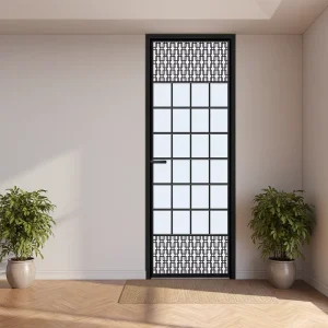 Modern Black Thermal Break Aluminum Glass Hinged French Doors for Kitchen and Living Room
