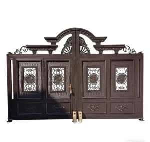 Modern Chinese New Minimalist Eco Friendly Durable Aluminum Art Alloy Main Electric Villa Hotel Courtyard Gate Swing Automatic
