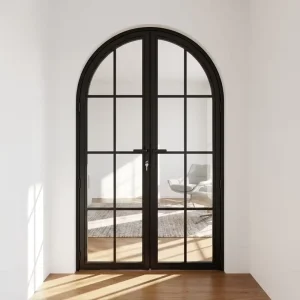 Modern Chinese-Style Double-Glazed Stainless Steel Swing Glass Door with Slim Frame