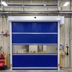 Modern Chinese-Style Polymer PVC High-Speed Rolling Door for Workshops and Commercial Use, Windproof with Finished Surface