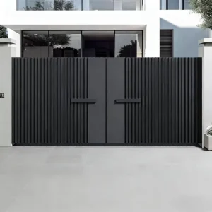 Modern Coated Aluminum Gate Yard Fence Entrance Main Gate Design Automatic Swing Open Style Villa Eco Friendly Modeling