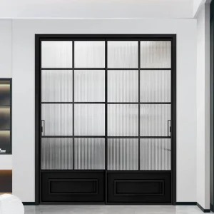Modern Custom Glass Partition Bathroom Door Hanging Rail Very Narrow Kitchen Sliding Balcony Living Room MDF Metal