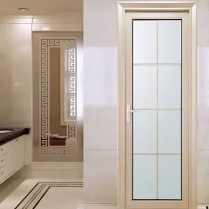 Modern Customized Aluminum Glass Swing Door with Large Fixed Panel for Bathroom and Villa Use