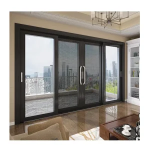 Modern Design 3 Track Aluminum Sliding Glass Door for Villa Veranda Grill Barn Door