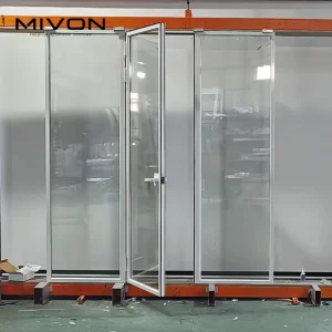 Modern Design Aluminum Alloy Glass Swing Door with Slim Aluminum Frame, Side Opening and Finished Surface for Bedroom, Kitchen and Dining