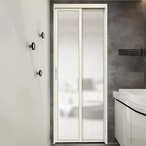 Modern Design PD Door With Aluminum Alloy Frame Tempered Glass For Living Room Household Finished Surface Push Pull Access