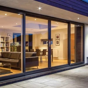 Modern Design Patio Sliding Glass Doors Double Tempered Aluminum Sliding Glass Door Windproof Soundproof Sliding Door
