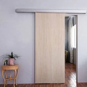 Modern Design Solid Wood Glass Sliding Barn Door with Thermal Insulation for Living Room Closet and Finished Surface