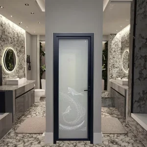 Modern Double Glazed Glass Door Aluminum Swing Door Thermal Insulation and Windproof Manual Opening