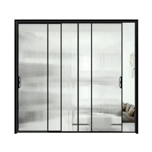 Modern Double Glazed Sound Insulation Sliding Door Aluminum Alloy with Tempered Glass Finished for Interior Use