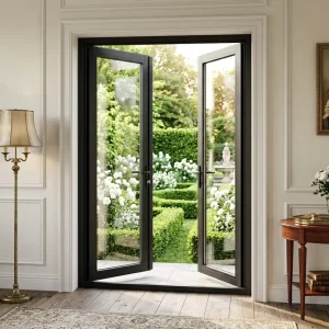 Modern Double Glazed Thermal Break Aluminum French Luxury Villa Casement Door With AS2047/AS2208/AS4666/AS1288/AGWA