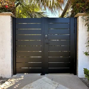 Modern Easy Installation Durable Eco Friendly Outdoor Aluminum Swing Gate Manual Control Private Driveway Gate