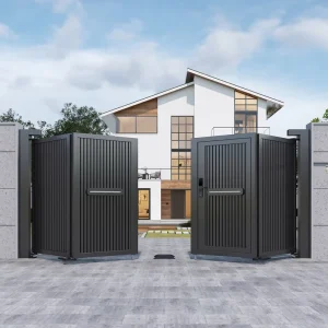 Modern Electric Retractable Folding Aluminum Swing Gate for Villa Courtyards