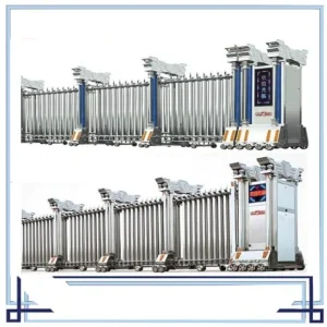 Modern Electric Stainless Steel Retractable Gate with Digital LED Display Automatic Collapsible Security for Industrial