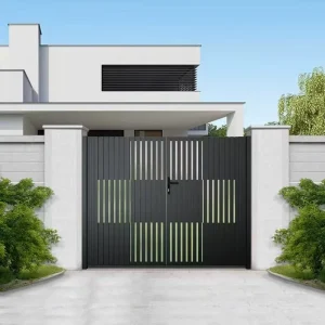 Modern Electric Villa Gate with Aluminum Alloy Frame Rustproof UV Resistant Sliding Swing Design for Outdoor Driveway Entrance