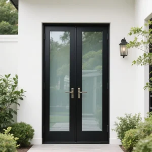 Modern Entrance Aluminum French Swing Glass Door Aluminum Alloy for Villa Use in the United States