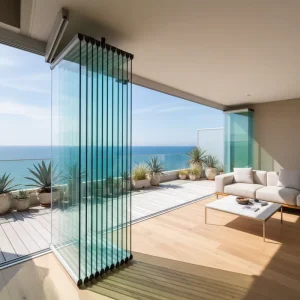 Modern Exterior Folding Glass Door System Movable Frameless Glass Partition Folding Screen for Coffee Shop Sliding Accessories