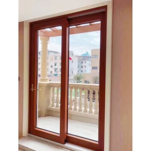 Modern Exterior Soundproof Wooden Balcony Sliding Door Glass Surface Lift Mechanism