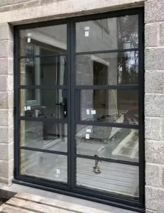 Modern Frosted Glass Aluminum Alloy Interior Door Waterproof Finished Surface Swing Open Door for Apartment Unit