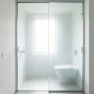 Modern Frosted Glass Sliding Door with Aluminum Alloy Frame, Waterproof, Windproof, Thermal and Sound Insulation for Interior Bathrooms