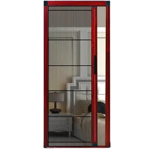 Modern Glass Dismountable Pleated Screen Door Bottom Trackless Honeycomb Retractable Interior Villa