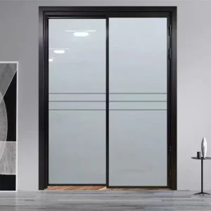Modern Heavy Duty Sliding Balcony Kitchen Living Room Door Aluminum Frame Double layer Tempered Glass Thermal Insulation High