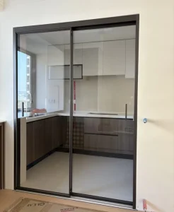 Modern High Quality Glass Sliding Door Interior Two Rail Heat Breaking Single Dual Glass Windproof Minimalist Design Hotel Villa