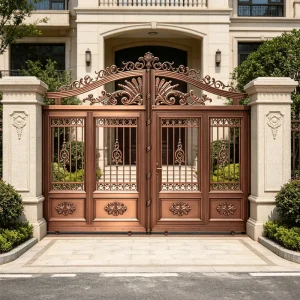 Modern House Outdoor Automatic Driveway Aluminum Entry Sliding Gates Designs Garden Entrance Main Slide Doors