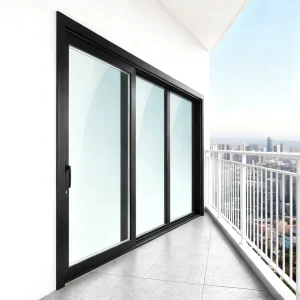 Modern Hurricane Impact Black PVC Sliding Door With Double Glazed Tempered Glass Waterproof Plastic Patio Door