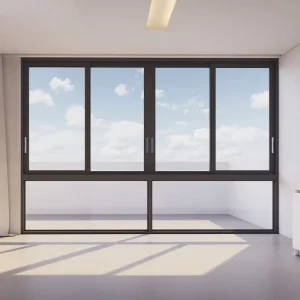 Modern Hurricane Impact Double Glazed Black Aluminum Sliding Windows and Doors System