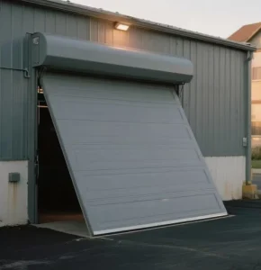 Modern Industrial Aluminum Alloy Overhead Tilt Up Garage Door with Electric Side Opening and Windproof Design for Commercial Use