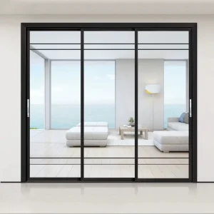 Modern Insulated Metal Glass Door Aluminum Frame Factory Customizable Balcony Slide Opening Door For Apartment Interiors
