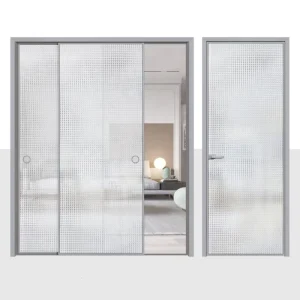 Modern Interior Bathroom Swinging Sliding Glass Door Aluminum Frame Customized Color Waterproof Minimalist Design for Kitchen